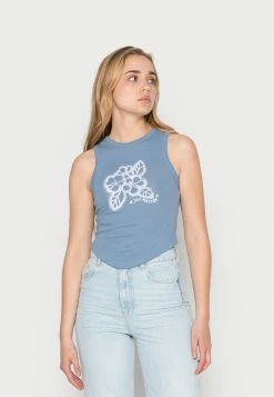 BDG Urban Outfitters BDG YOU MATTER TANK WITH HANKY HEM - Top - Blue