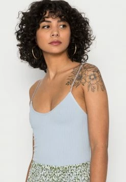 BDG Urban Outfitters BUNGY BODYSUIT - Top - Baby Blue -BDG Urban Outfitters shop d47b17f5043b4009a39b17c436ef79a7