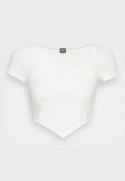 BDG Urban Outfitters CAP SLEEVE HANKY WITH NECK RUCHING - Basic T-shirt - White -BDG Urban Outfitters shop d5ea7ad3ad1545ee8f2b7e9046e73de3