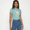 BDG Urban Outfitters NEW WAVE SUNSHNE BABY TEE - Print T-shirt - Turquoise