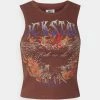 BDG Urban Outfitters ROCK DIAM TANK - Top - Brown -BDG Urban Outfitters shop db8d3b38ca4046f19125ae18a34a7052