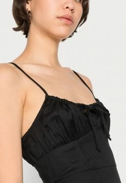 BDG Urban Outfitters KAMARYN TIE FRONT DRESS - Day Dress - Black -BDG Urban Outfitters shop e69d4c7e86bc4593858c199f16417e05