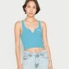 BDG Urban Outfitters NOTCH NECK TANK - Top - Blue -BDG Urban Outfitters shop f6b92bb0390e4e34ad8c43840ec6d79f