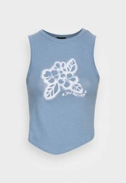 BDG Urban Outfitters BDG YOU MATTER TANK WITH HANKY HEM - Top - Blue -BDG Urban Outfitters shop f73c9d71024744c8b930a1b8663c823c