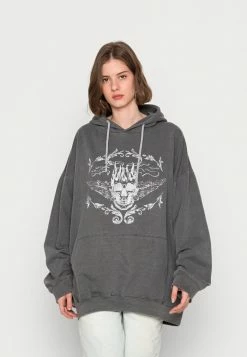 BDG Urban Outfitters BDG TATTOO STUD - Hoodie - Charcoal
