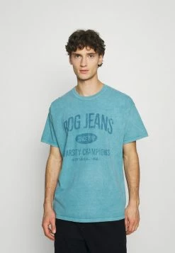 BDG Urban Outfitters PRINTED TEE UNISEX - Print T-shirt - Washed Blue